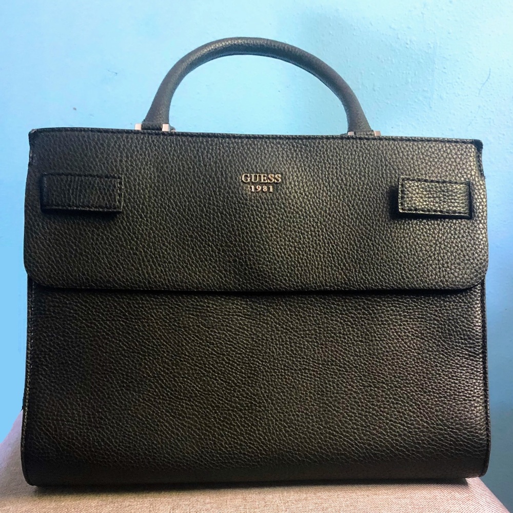 GUESS "Cate" Black Satchel